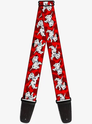 Disney 101 Dalmatians Running Paws Guitar Strap Red