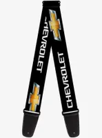 Chevrolet Bowtie Black Gold White Guitar Strap