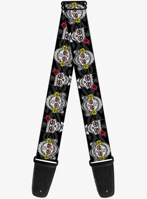 Los Novios Black Gray White Multi Color Guitar Strap