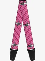 Ford Mustang Bars Text Pink Logo Guitar Strap