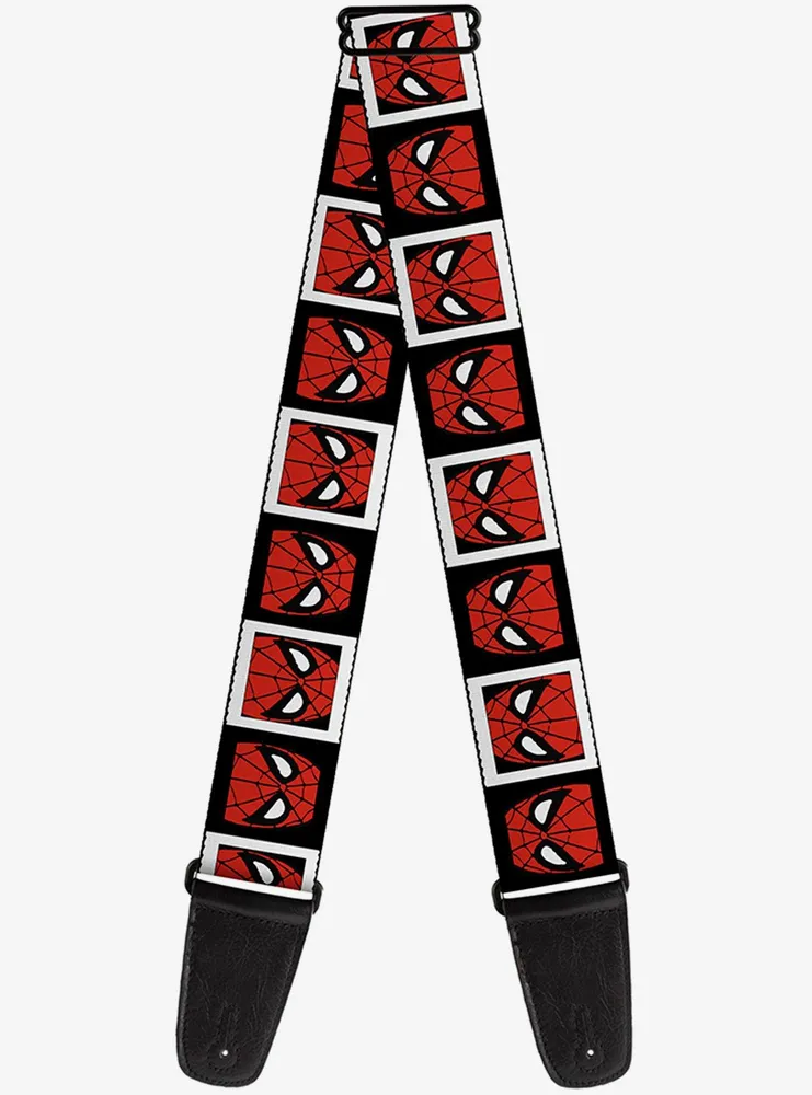 Marvel Spider-Man Face Blocks Guitar Strap