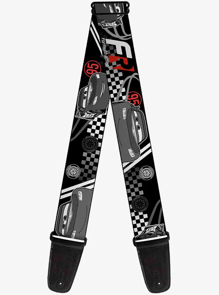 Disney Pixar Cars Lightning McQueen Poses FR 95 Checkered Guitar Strap