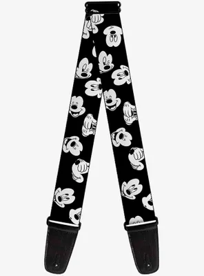 Disney Mickey Mouse Expressions Scattered Guitar Strap
