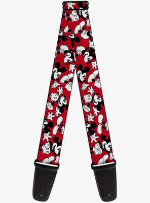 Disney Mickey Mouse Poses Scattered Guitar Strap