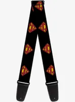 DC Comics Superman Shield Black Guitar Strap