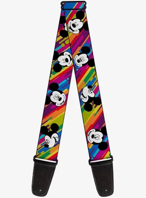 Disney Mickey Mouse Expressions Multicolor Guitar Strap