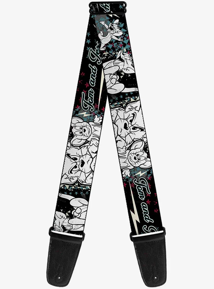 Tom and Jerry Face Pose Sketch Guitar Strap