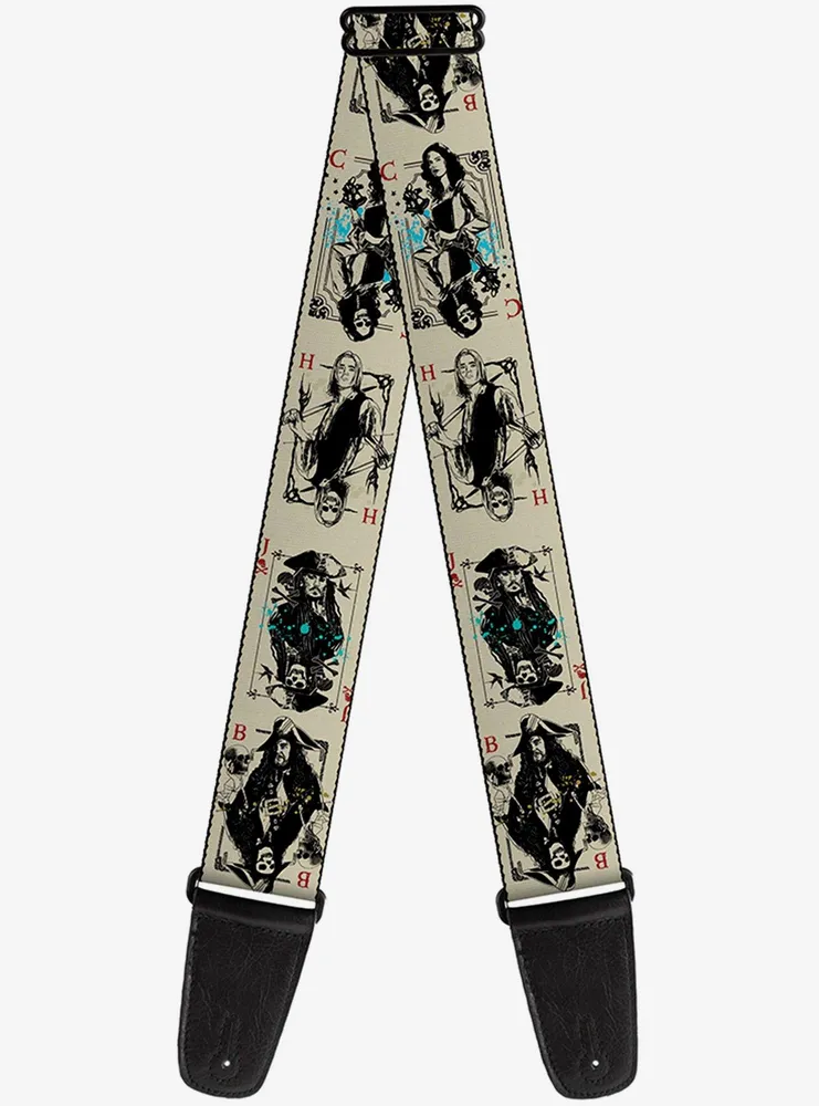 Disney Pirates of the Caribbean Skeleton Cards Guitar Strap