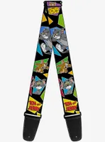 Tom and Jerry Poses Multicolor Guitar Strap