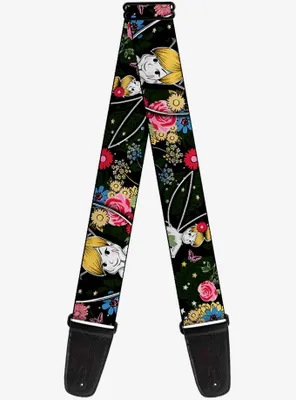 Disney Tinker Bell Poses Sleeping Floral Collage Guitar Strap
