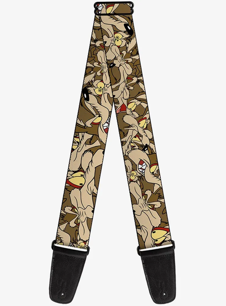 Looney Tunes Wile E Coyote Stacked Expressions Guitar Strap