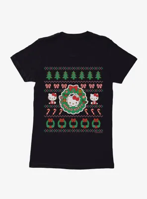 Hello Kitty Ugly Christmas Pattern Womens T-Shirt