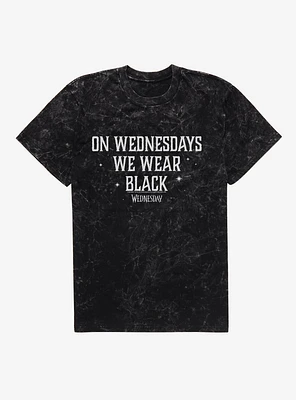 Wednesday On Wednesdays We Wear Black Mineral Wash T-Shirt