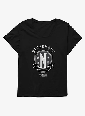 Wednesday Nevermore Academy Emblem Girls T-Shirt Plus