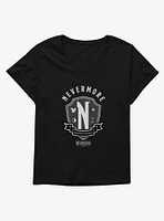 Wednesday Nevermore Academy Emblem Girls T-Shirt Plus