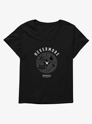 Wednesday Nevermore Icon Set Girls T-Shirt Plus