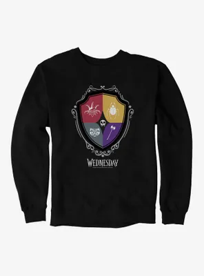 Wednesday Nevermore Academy Crest Icons Sweatshirt