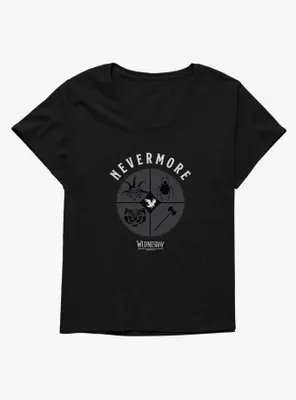Wednesday Nevermore Icon Set Womens T-Shirt Plus