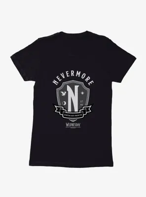 Wednesday Nevermore Academy Emblem Womens T-Shirt