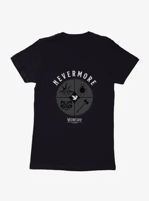 Wednesday Nevermore Icon Set Womens T-Shirt