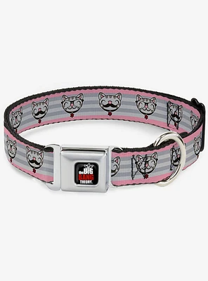 The Big Bang Theory Soft Kitty Nerd Mustacho Expressions Seatbelt Buckle Dog Collar