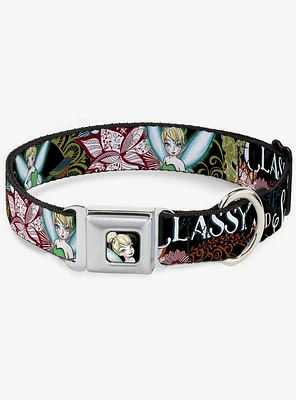 Disney Tinker Bell Floral Collage Seatbelt Buckle Dog Collar