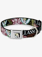 Disney Tinker Bell Floral Collage Seatbelt Buckle Dog Collar