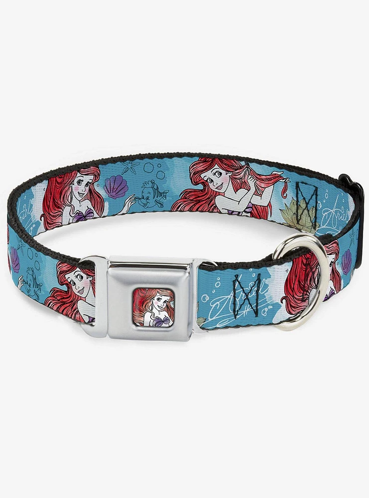 Disney The Little Mermaid Ariel Sketch Poses Seatbelt Buckle Dog Collar