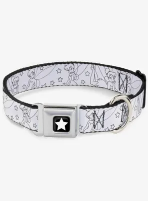 Disney Tinker Bell Stars Outline Seatbelt Buckle Dog Collar