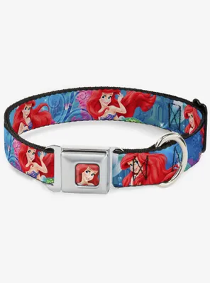 Disney The Little Mermaid Underwater Sparkle Poses Seatbelt Buckle Dog Collar
