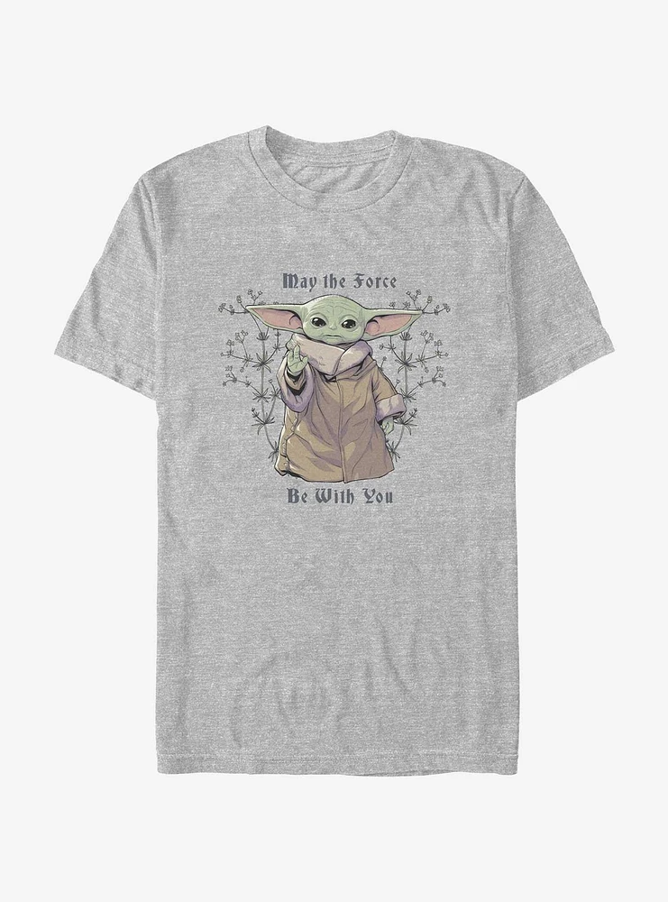 Star Wars The Mandalorian Wildflower Child Force Be With You T-Shirt
