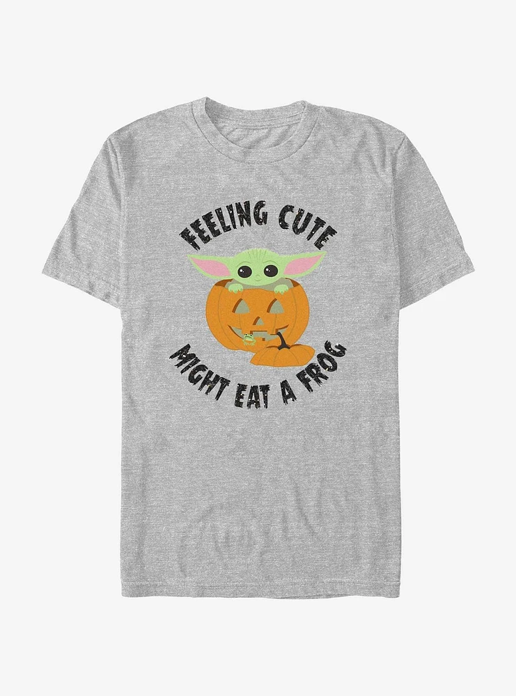 Star Wars The Mandalorian Pumpkin Grogu Feeling Cute T-Shirt