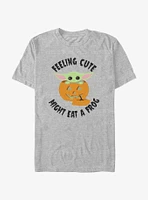 Star Wars The Mandalorian Pumpkin Grogu Feeling Cute T-Shirt