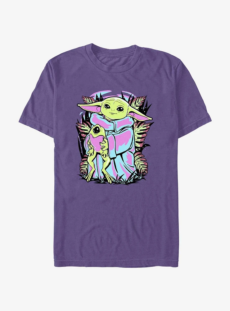 Star Wars The Mandalorian Neon Child and Frog Extra Soft T-Shirt