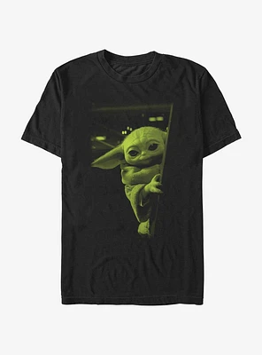 Star Wars The Mandalorian Grogu Peeking T-Shirt