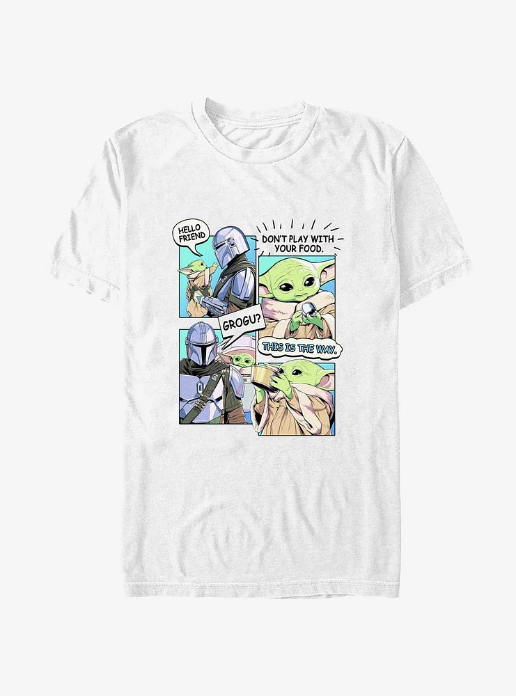 Star Wars The Mandalorian Play With Food Comic T-Shirt