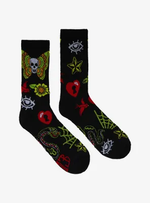 Dark Tattoo Art Crew Socks