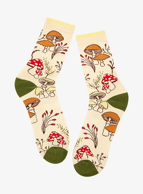 Mushroom Foliage Crew Socks