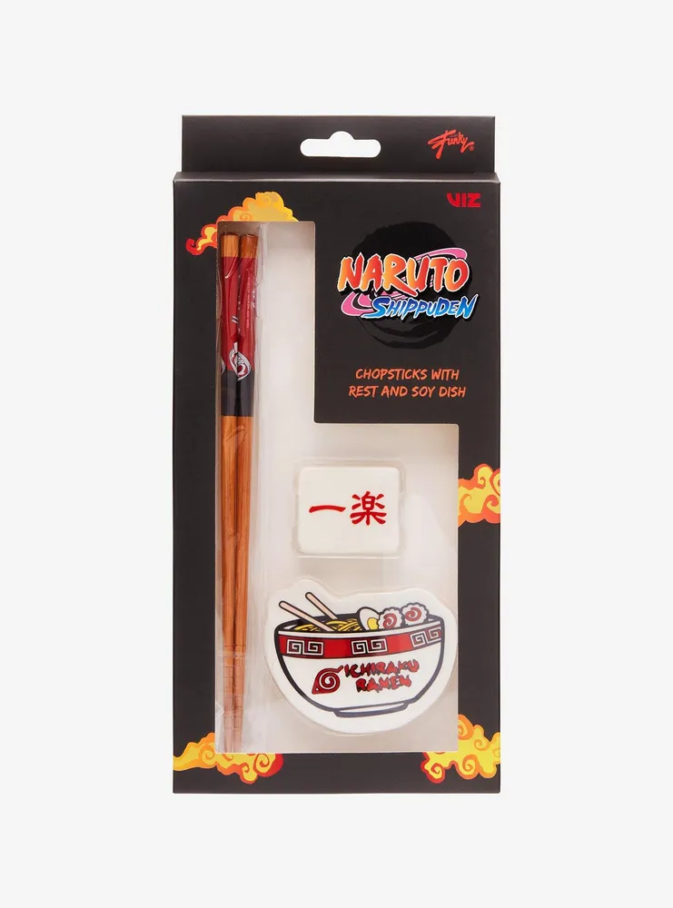 Naruto Shippuden Chopsticks with Rest and Soy Sauce Dish