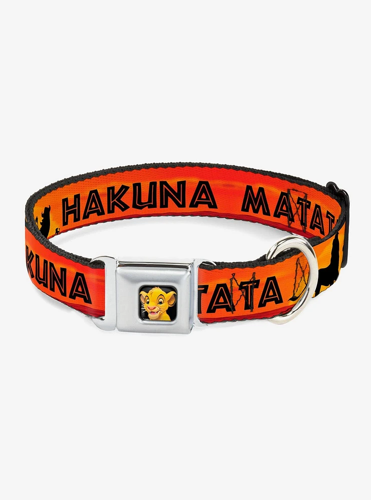 Disney The Lion King Hakuna Matata Sunset Seatbelt Buckle Dog Collar