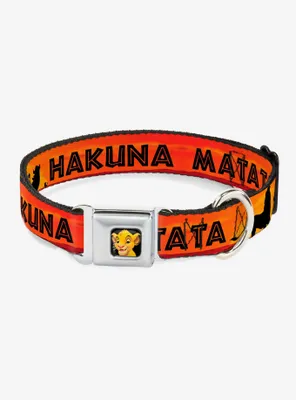 Disney The Lion King Hakuna Matata Sunset Seatbelt Buckle Pet Collar