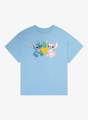 Disney Lilo & Stitch: The Series Angel Stitch Pineapple Heart Women's T-Shirt - BoxLunch Exclusive