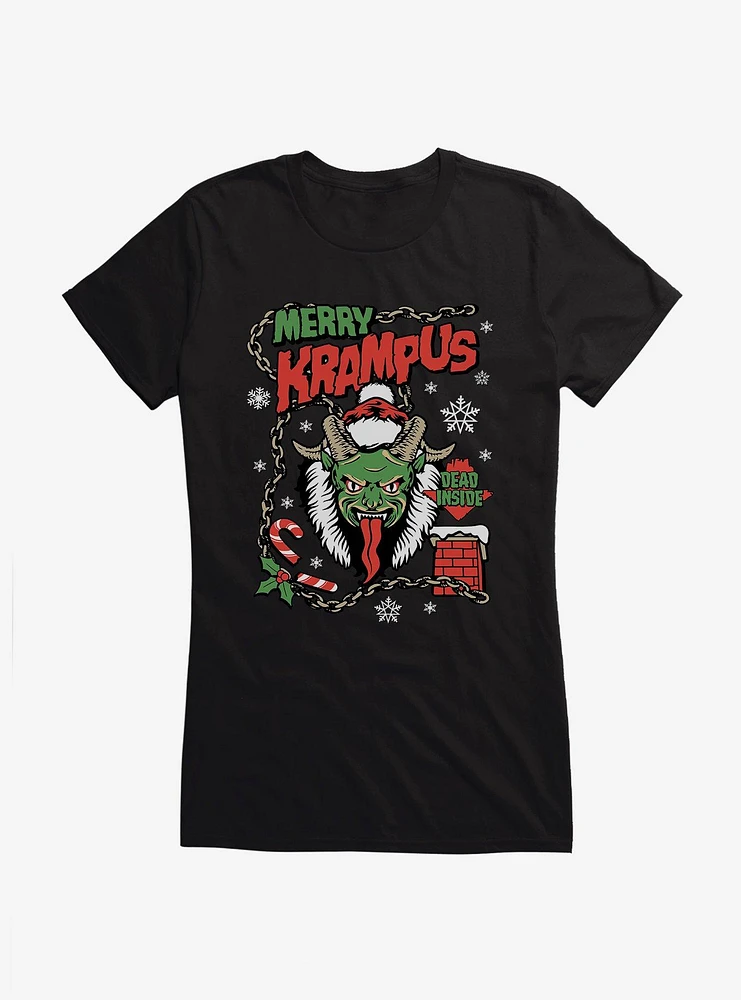 Merry Krampus Dead Inside Girls T-Shirt