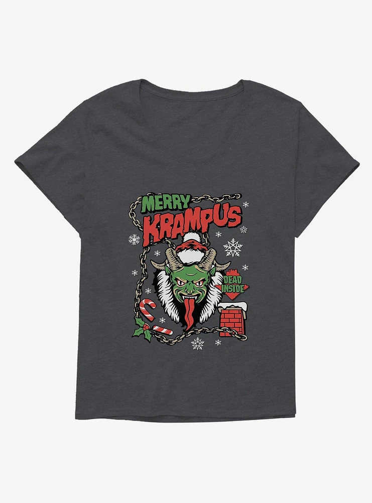 Merry Krampus Dead Inside Girls T-Shirt Plus