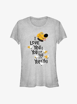 Disney Pixar Up Dug Loves You and Girls T-Shirt
