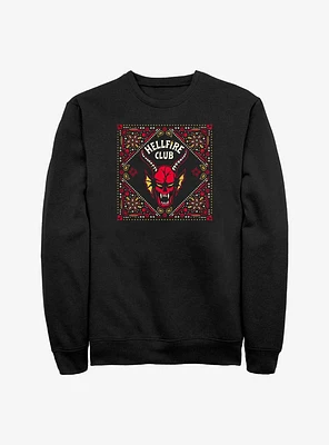 Stranger Things Hellfire Club Pattern Sweatshirt