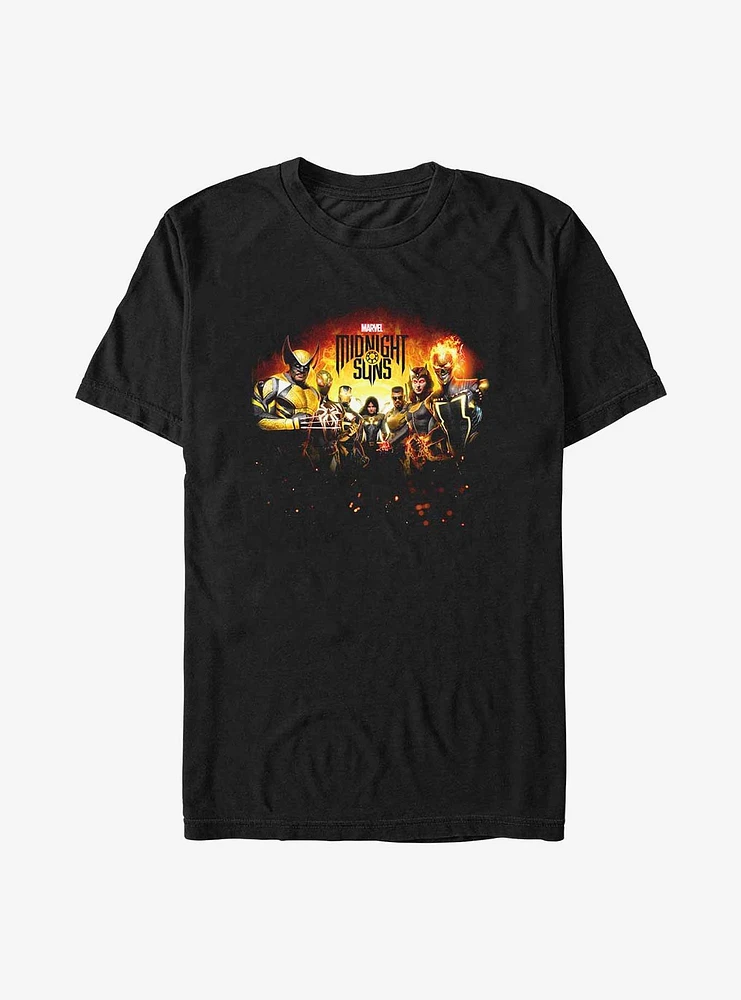 Marvel Midnight Suns Burning Embers Hero Lineup T-Shirt