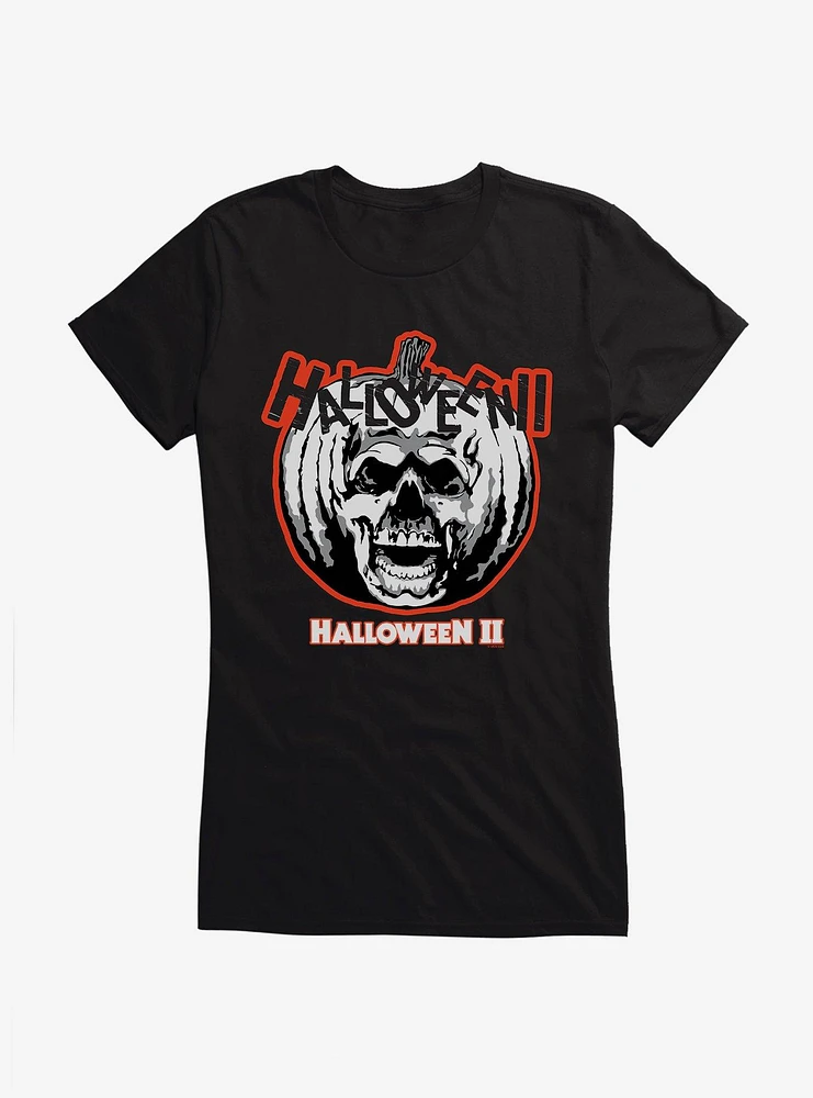 Halloween II Pumpkin Skull Girls T-Shirt