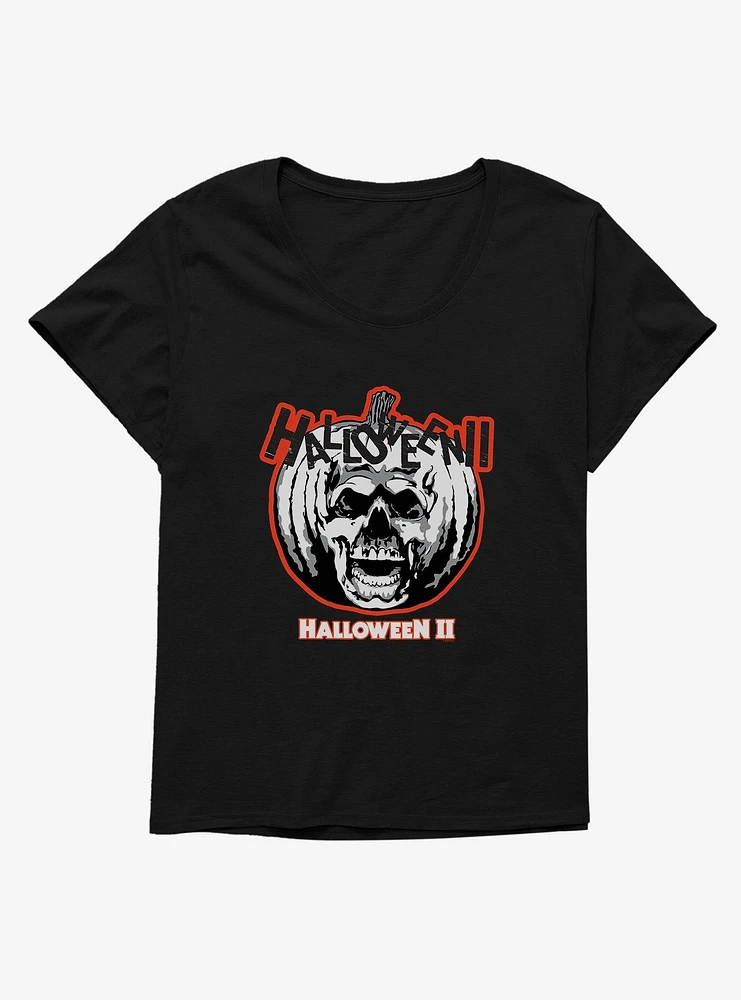 Halloween II Pumpkin Skull Girls T-Shirt Plus