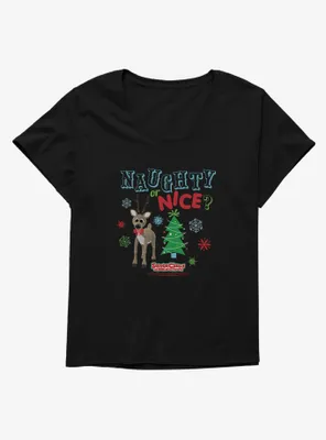 Santa Claus Is Comin' To Town! Naughty Or Nice? Womens T-Shirt Plus